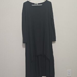 Saga Made In Italy, Cotton Lagenlook  Black‎ Long Sleeve Dress L